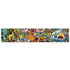 Cartoon Characters Tv Show  Adventure Time Multi Colored Small Premium Plush Fleece Scarf by Sarkoni