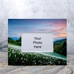 Field Of White Petaled Flowers Nature Landscape White Tabletop Photo Frame 4 x6  by Sarkoni