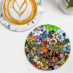 Cartoon Characters Tv Show  Adventure Time Multi Colored Uv Print Round Tile Coaster by Sarkoni