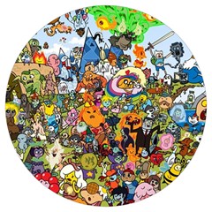 Cartoon Characters Tv Show  Adventure Time Multi Colored Round Trivet by Sarkoni