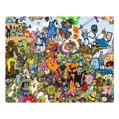 Cartoon Characters Tv Show  Adventure Time Multi Colored Premium Plush Fleece Blanket (large) by Sarkoni