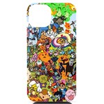 Cartoon Characters Tv Show  Adventure Time Multi Colored iPhone 14 Black UV Print Case Front