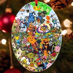 Cartoon Characters Tv Show  Adventure Time Multi Colored Uv Print Acrylic Ornament Oval by Sarkoni