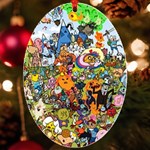 Cartoon Characters Tv Show  Adventure Time Multi Colored UV Print Acrylic Ornament Oval Front