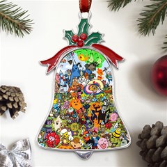 Cartoon Characters Tv Show  Adventure Time Multi Colored Metal Holly Leaf Bell Ornament by Sarkoni