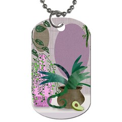 Botanical Plants Green Sheet Art Dog Tag (one Side) by Sarkoni