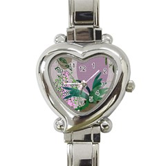 Botanical Plants Green Sheet Art Heart Italian Charm Watch by Sarkoni