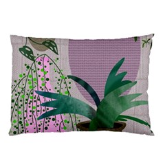 Botanical Plants Green Sheet Art Pillow Case by Sarkoni