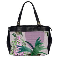 Botanical Plants Green Sheet Art Oversize Office Handbag (2 Sides) by Sarkoni