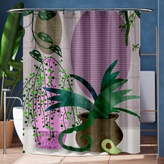 Botanical Plants Green Sheet Art Shower Curtain 60  X 72  (medium)  by Sarkoni