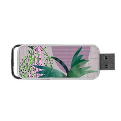 Botanical Plants Green Sheet Art Portable Usb Flash (one Side) by Sarkoni