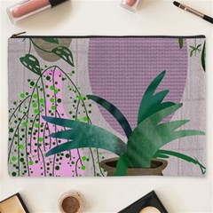 Botanical Plants Green Sheet Art Cosmetic Bag (xxxl) by Sarkoni