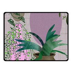 Botanical Plants Green Sheet Art Two Sides Fleece Blanket (small) by Sarkoni