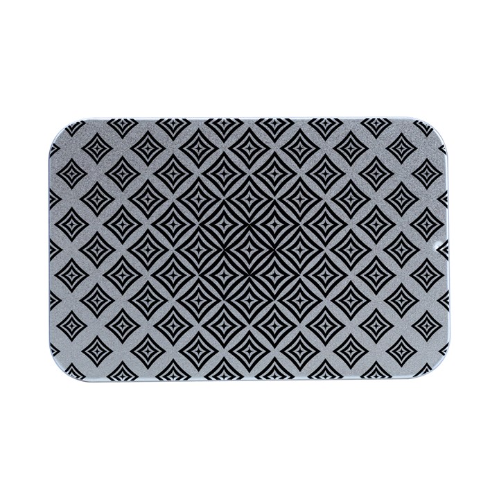 Background Pattern Halftone Open Lid Metal Box (Silver)  