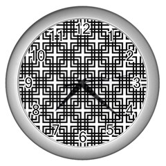 Pattern Vector Halftone Wallpaper Wall Clock (Silver)