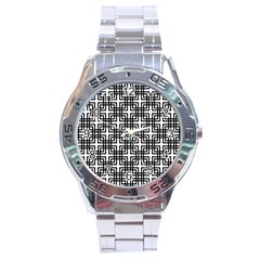 Pattern Vector Halftone Wallpaper Stainless Steel Analogue Watch