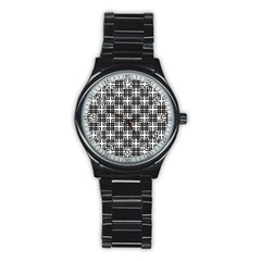 Pattern Vector Halftone Wallpaper Stainless Steel Round Watch