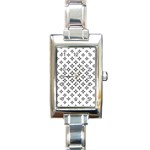 Star Curved Pattern Monochrome Rectangle Italian Charm Watch Front