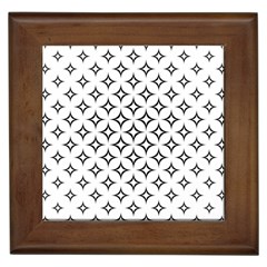 Star Curved Pattern Monochrome Framed Tile by Pakjumat