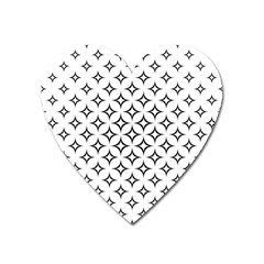 Star Curved Pattern Monochrome Heart Magnet by Pakjumat