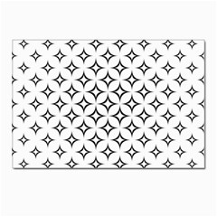 Star Curved Pattern Monochrome Postcard 4 x 6  (pkg Of 10) by Pakjumat