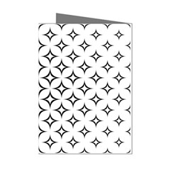 Star Curved Pattern Monochrome Mini Greeting Cards (pkg Of 8)