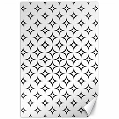 Star Curved Pattern Monochrome Canvas 24  X 36  by Pakjumat