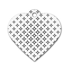 Star Curved Pattern Monochrome Dog Tag Heart (one Side) by Pakjumat