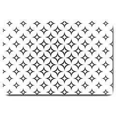 Star Curved Pattern Monochrome Large Doormat by Pakjumat