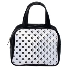 Star Curved Pattern Monochrome Classic Handbag (one Side) by Pakjumat