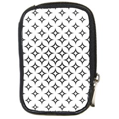 Star Curved Pattern Monochrome Compact Camera Leather Case by Pakjumat