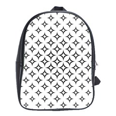 Star Curved Pattern Monochrome School Bag (large) by Pakjumat