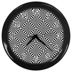 Background Pattern Halftone Black White Wall Clock (black) by Pakjumat