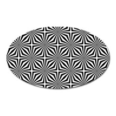 Background Pattern Halftone Black White Oval Magnet by Pakjumat