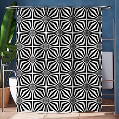 Background Pattern Halftone Black White Shower Curtain 60  X 72  (medium)  by Pakjumat