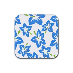 Hibiscus Wallpaper Flowers Floral Rubber Coaster (square) by Pakjumat