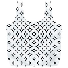 Star Curved Pattern Monochrome Full Print Recycle Bag (xxxl) by Pakjumat