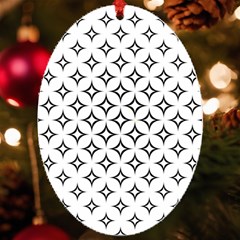 Star Curved Pattern Monochrome Uv Print Acrylic Ornament Oval by Pakjumat