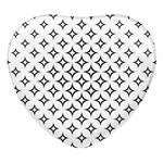 Star Curved Pattern Monochrome Heart Glass Fridge Magnet (4 pack) Front