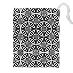 Background Pattern Halftone Black White Drawstring Pouch (5xl) by Pakjumat