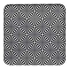 Background Pattern Halftone Black White Square Glass Fridge Magnet (4 Pack) by Pakjumat