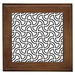 Pattern Monochrome Repeat Black And White Framed Tile by Pakjumat