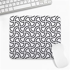 Pattern Monochrome Repeat Black And White Large Mousepad by Pakjumat