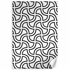 Pattern Monochrome Repeat Black And White Canvas 24  X 36  by Pakjumat