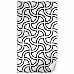 Pattern Monochrome Repeat Black And White Canvas 40  X 72  by Pakjumat