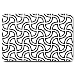 Pattern Monochrome Repeat Black And White Large Doormat by Pakjumat