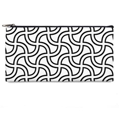 Pattern Monochrome Repeat Black And White Pencil Case by Pakjumat