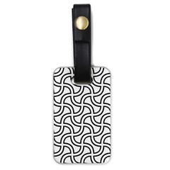 Pattern Monochrome Repeat Black And White Luggage Tag (one Side) by Pakjumat