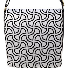 Pattern Monochrome Repeat Black And White Flap Closure Messenger Bag (s) by Pakjumat