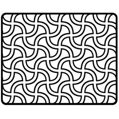 Pattern Monochrome Repeat Black And White Two Sides Fleece Blanket (medium) by Pakjumat